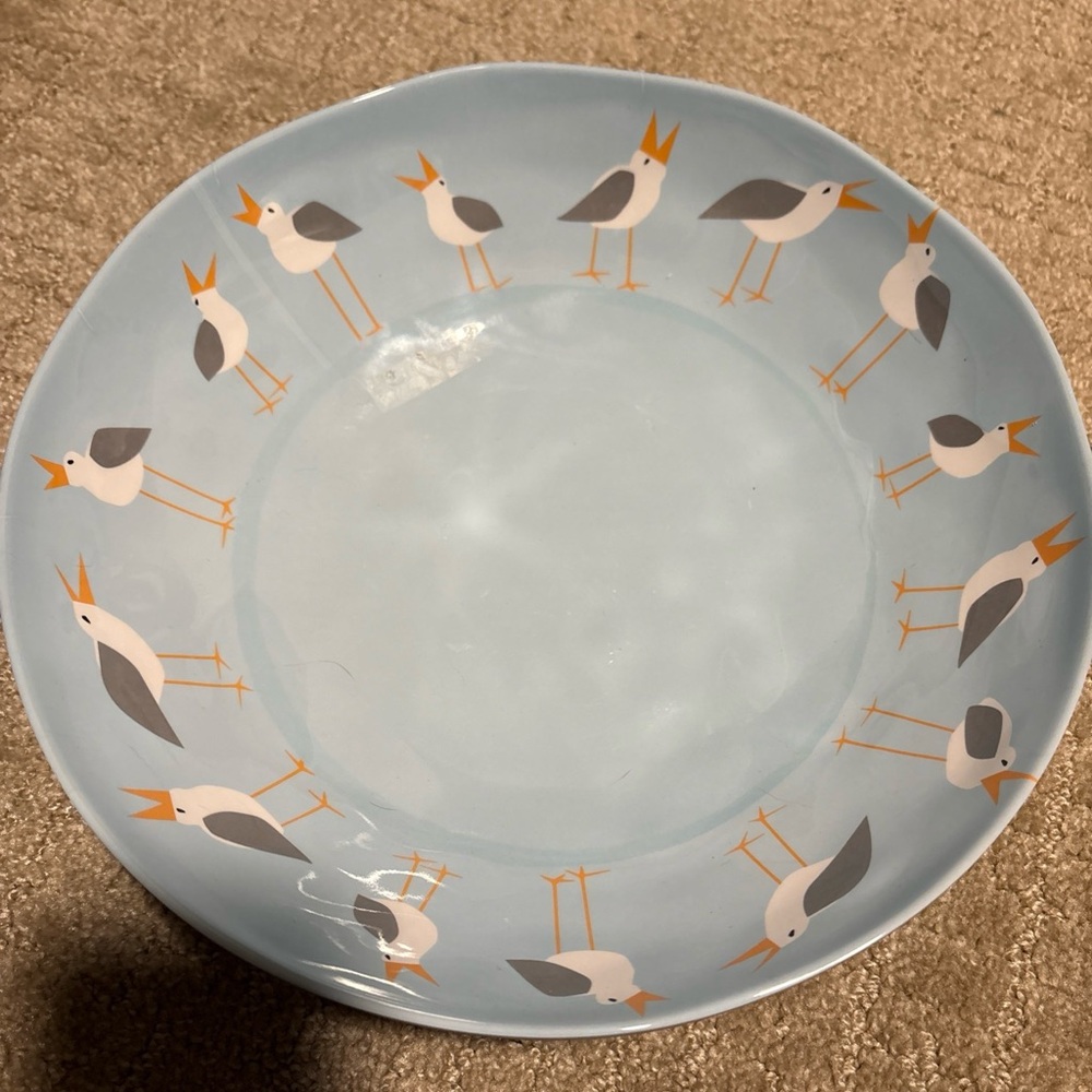 Merritt 11.5” Seagull Melamine Salad Bowl Kate Nelligan